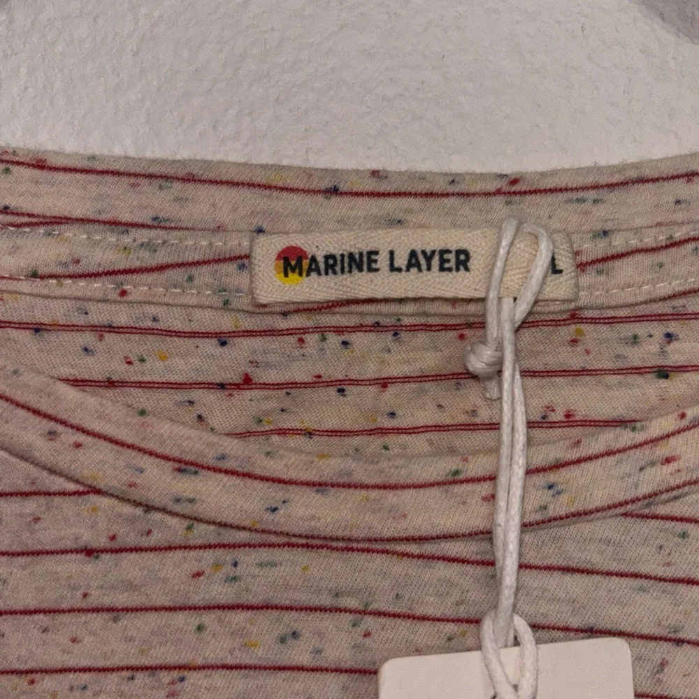 Marine Layer Classic Crew Tee Confetti Stripe Women’s Size Large NWT - Picture 5 of 8